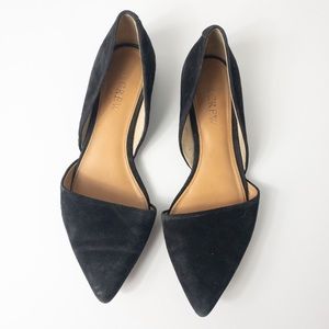 J.Crew Black suede  d'orsay flats, Size 6